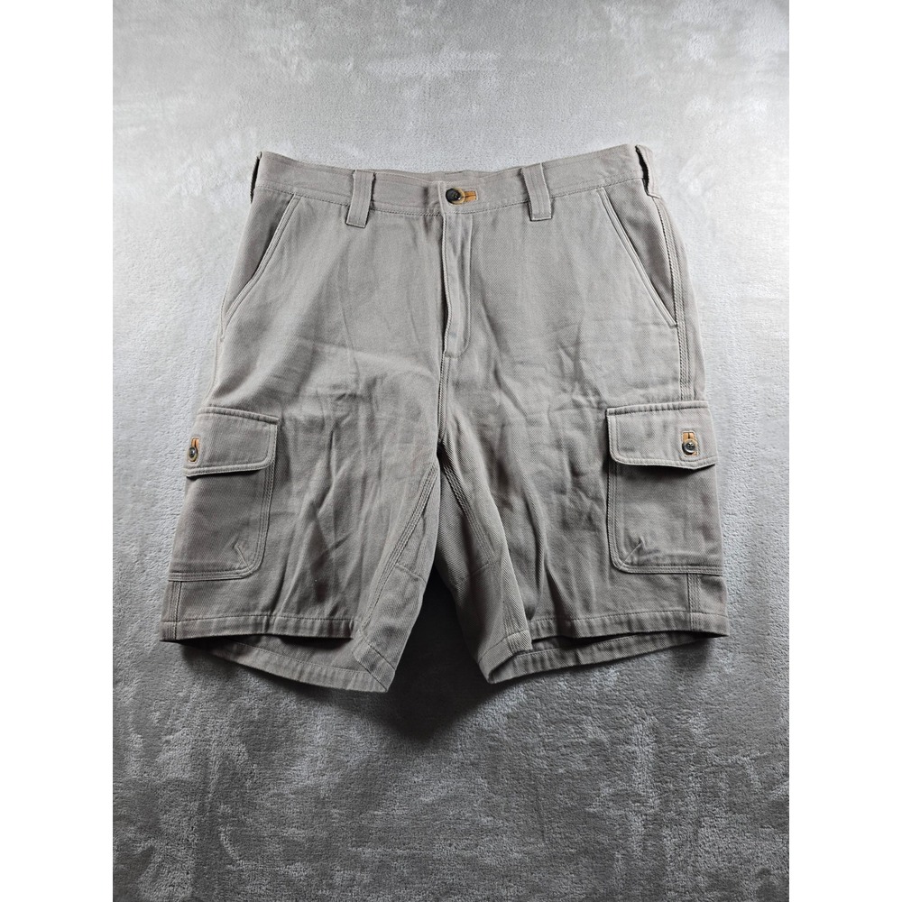 Schnees Cargo Shorts Mens 36 Fit 35 Beige Bozeman Montana Seat Panel *Read